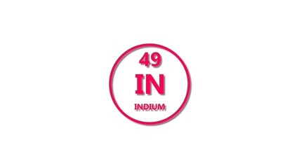 Indium icon texture magenta red color 4k illustration. 49 number Indium 4k illustration.