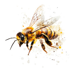 Beautiful baby bee painting design set. Hand-painted style, vectorized, vector set available in EPS Simple Hand-painted watercolor style painting