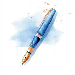 Blue pen painting design set Hand-painted style, vectorized, vector set available in EPS, Simple Hand-painted watercolor style