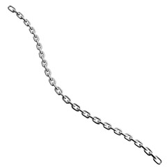 Long Straight Diagonal Silver Chain String