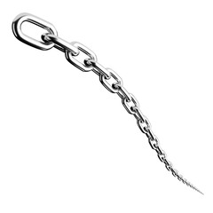 Fototapeta premium Simple Curved Steel Chain Strand Isolated