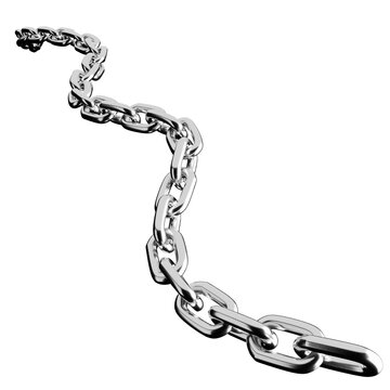 Twisting Metal Chain Snake Shape with Depth of Field