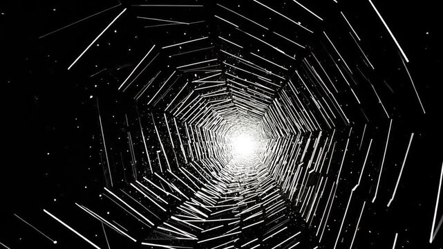 Macro Spider Web: Intricate Abstract Patterns in Black and White Geometry - Mysterious Futuristic Nature Beauty