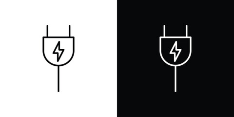 Plug icons vector.Editable stroke.linear style sign