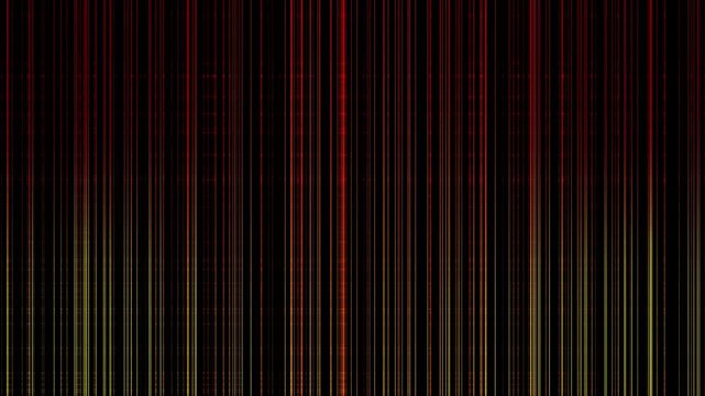 Abstract colorful background with neon rays and glowing lines. Red and Orange neon lines or light stripes moving. Speed ​​of light. Seamless looping animation