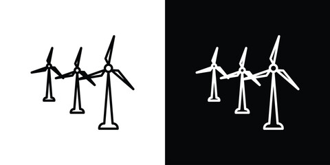 Wind turbine icons vector.Editable stroke.linear style sign © Hestia
