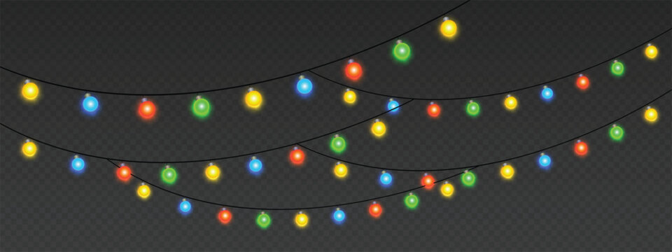 Cascading mini lights in layered waves dynamic festive composition for banners