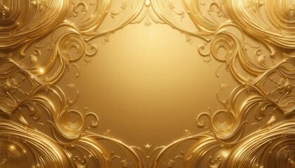 Luxurious gold symmetrical ornament with metallic details