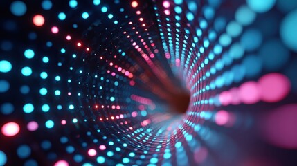 Vibrant swirling tunnel of glowing lights