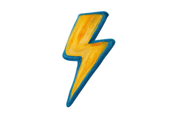 Lightning bolt symbol representing power and energy with texture