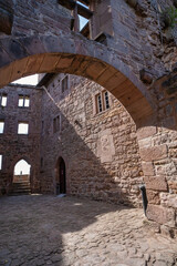 The Majestic and Enigmatic Ruins of an Ancient Castle. Burg Hanstein castle ruins, The historic Castle Hanstein in Thuringia.