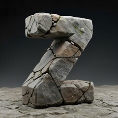 Detailed Stone Letter Z Artistic Typography Element Graphic Resource