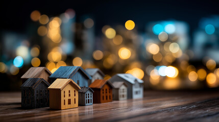 Property concept mixed media visualization defocused abstract background real estate symbolism housing development representation residential business imagery with copy space