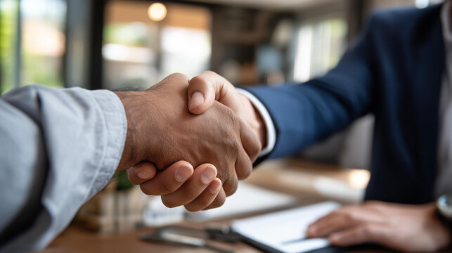 Dwelling purchasers meet and negotiate with property agents about leasing purchasing residence faceless buyers and realtors defocused office background negotiate terms