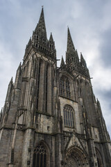 Fototapeta premium Quimper cathedral facade, Finistère Bretagne France