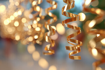 Ribbons with bokeh background