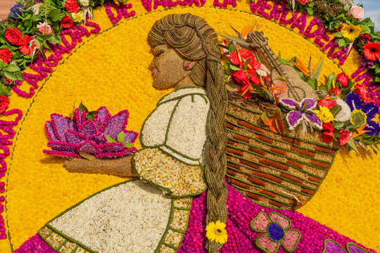 Medell&iacute;n, Antioquia, Colombia. August 11, 2025. Commercial Silleta, flower fair in the city of Medellin &ndash; Colombia
