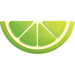 Vibrant Green Lime Slice Isolated on Transparent Background Fresh Citrus Fruit Segment Healthy Ingredient for Beverages and Food Brightly Lit Studio Shot