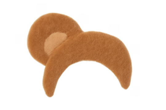 Brown felt animal ear horn costume part