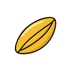 Simple_flat_2D_icon_of_a_sunflower_seed_isolated_on_white background, simple illustration with EPS format design, 2D flat icon, minimal set