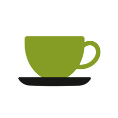 Attractive Minimalist illustration, A clipart flat 2D icon, simple illustration with EPS format design of a tea cup isolated on white and transparent background