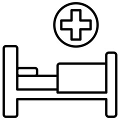 Hospital Bed Outline Icon
