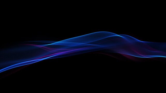 Abstract waves on a black background. Technology intros, sci-fi visuals, motion graphics overlays. Looping 4K resolution	