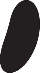 Abstract black organic shape illustration. Irregular modern fluid design element for minimal graphic art projects. Simple silhouette vector design on a clean white background