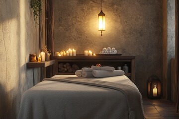 A peaceful spa wellness space for therapeutic body massage