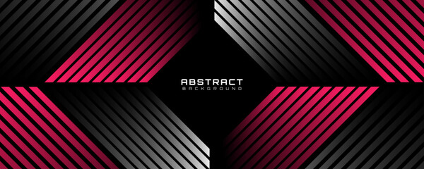 3D red white lines abstract background overlap layer on dark space with rhombus effect decoration. Modern graphic design element stripes style concept for web, art, flyer, card, or brochure cover
