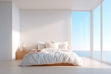 Bright and airy modern bedroom with natural light