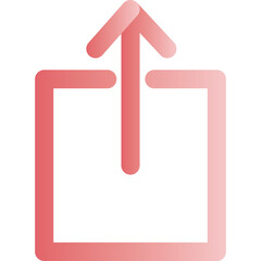 Red Gradient Upload Icon With Transparent Background Indicating Data Transfer And Digital Sharing Concepts In A Clean Minimalist Style With Subtle Shading Enhancing Depth