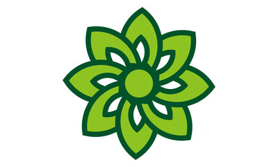 green luxury floral ornament vector logo