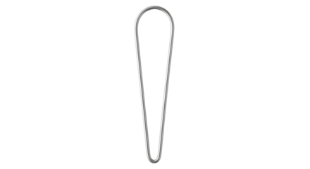 Silver metal tongue cleaner, with a U-shaped scraper and two parallel handles, isolated on a white or transparent background, cutout, PNG