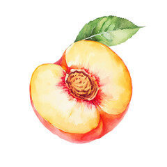 Simple Beautiful peach painting design set Hand-painted style, vectorized, vector set available in EPS, Simple Hand-painted watercolor style