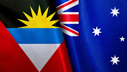 オーストラリアの国旗とアンティグア・バーブーダの国旗(Australia flag & Antigua and Barbuda flag.)
