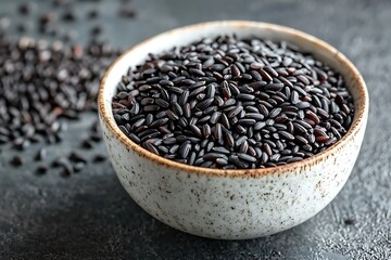 Premium quality organic black rice bowl high resolution picture