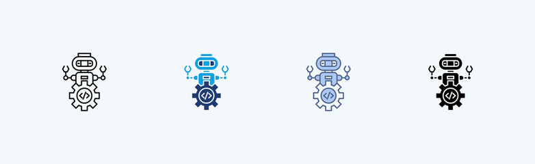 Robotic Process Multiple Icon Illustration Vector 