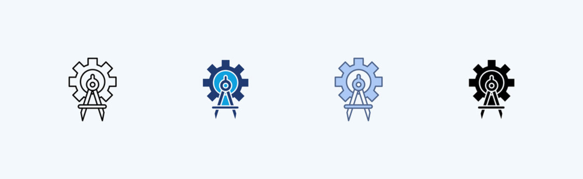 Precision Engineering Multiple Icon Illustration Vector 