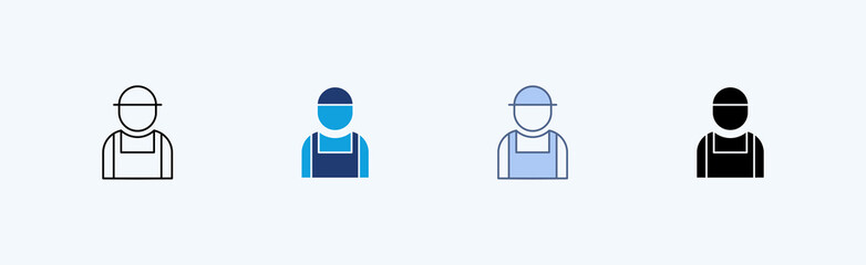 Worker Multiple Icon Illustration Vector 