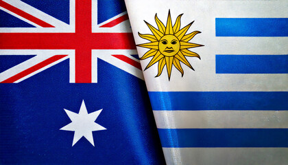 オーストラリアの国旗とウルグアイの国旗(Australia flag & Uruguay flag.)
