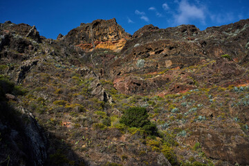 Rugged mountains at Afur-Taganana trail in Anaga, Tenerife