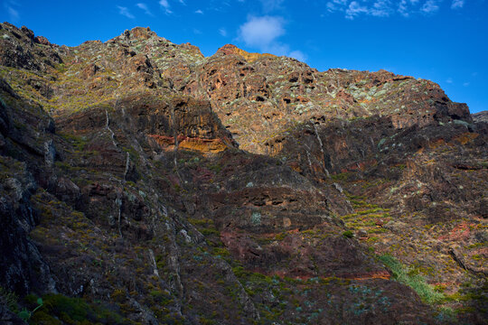 Rugged mountains at Afur-Taganana trail in Anaga, Tenerife