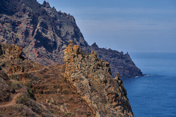 Coastal hiking trail on Anaga cliffs