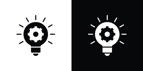 Innovation icon set. flat icon collection. flat line silhouette set.