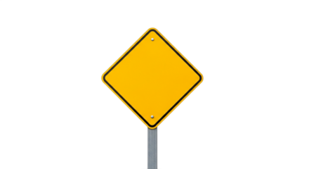 Blank Yellow Diamond Road Sign