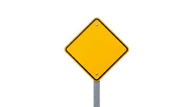 Blank Yellow Diamond Road Sign