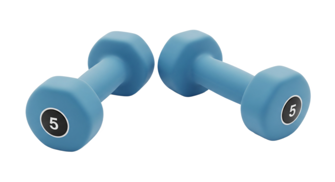 Pair of Blue 5-Pound Dumbbells