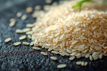 Fototapeta premium White raw rice photography high resolution picture