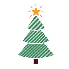 Christmas tree hand drawing doodle sketch